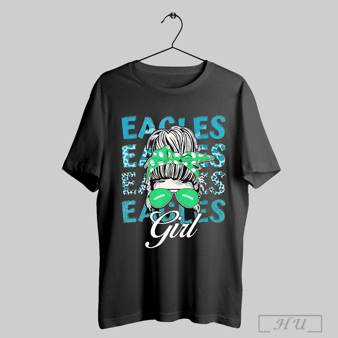 Philadelphia Eagles Girl Messy Bun 2025 T Shirt Sweatshirt