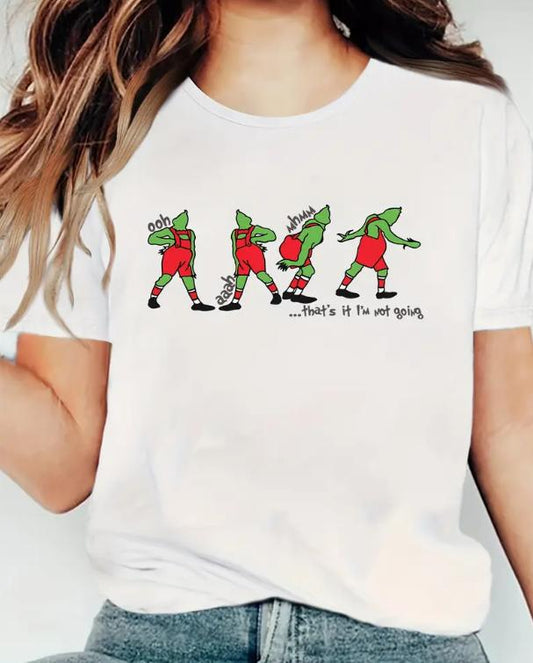 Women's Merry Christmas Print T T-Shirt - Fashion New Year Top - Womenswear Shortsleeve Crewneck Lady Comfort, Cotton Tshirt