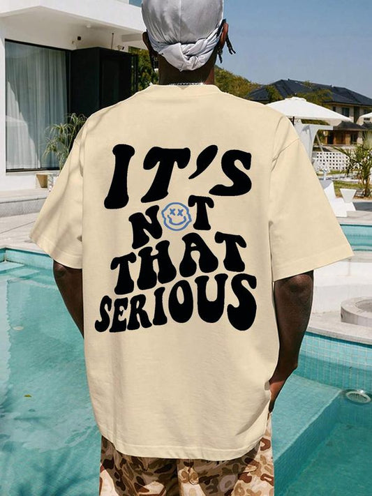 Men's Cartoon Expression & Letter Print Drop Shoulder Tee, Summer Outfits 2024, Regular Fit Casual Short Sleeve Round Neck T-Shirt for Summer,Â Graphic