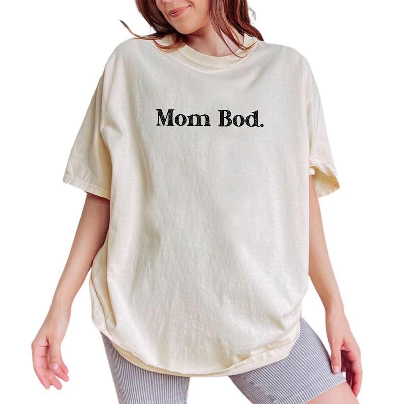 Mom Bod Vintage Tee, Funny Mom Vintage Graphic Tee Women, Mom Life Unhinged Shirts For Women, Motherhood Shirts For Mom, Women Outfit, Mother's Day Gi
