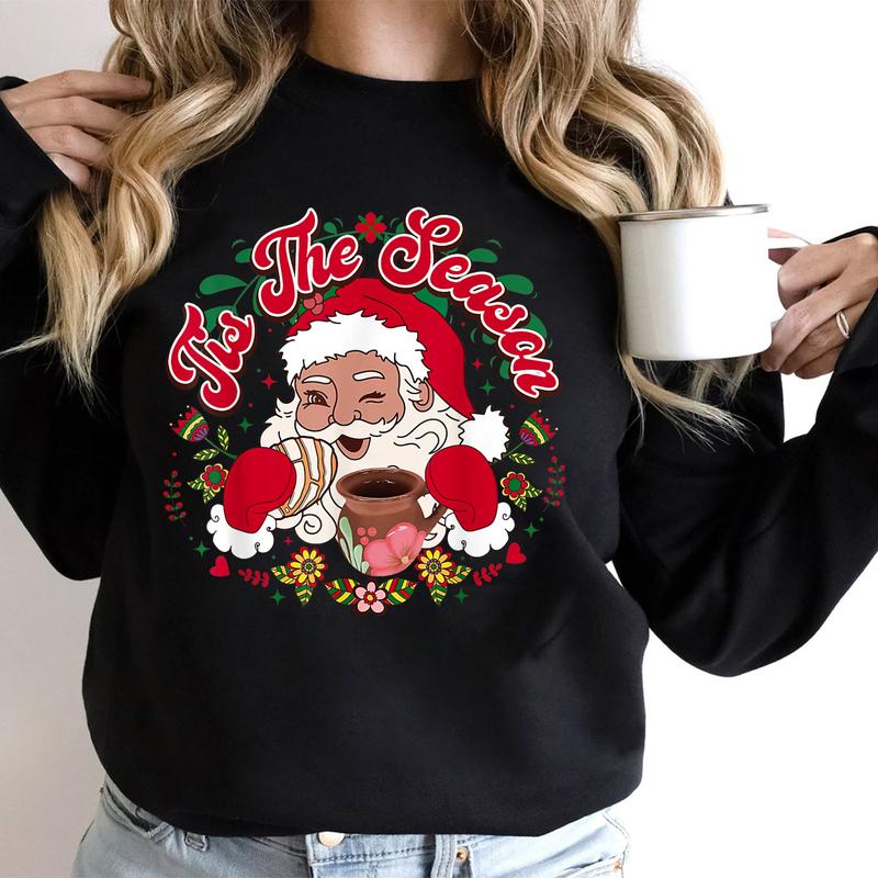Mexican Christmas Tis The Season Santa Claus Pan Dulce T-Shirt