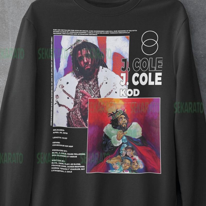 Js S Cole Shirt Hip Hop Sweatshirt, KOD, Rap JCO12, Unisex Cotton Graphic Shirt