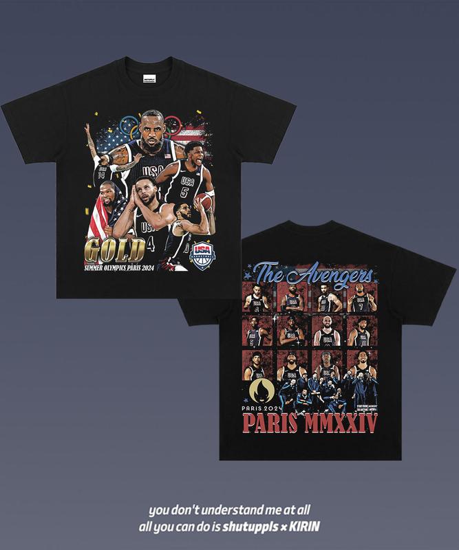 2024 USA DREAM TEAM Unisex Shirt, Basketball Fan, Team USA Basketball Soft Cotton Unisex Crewneck Shirt Clothing Menswear