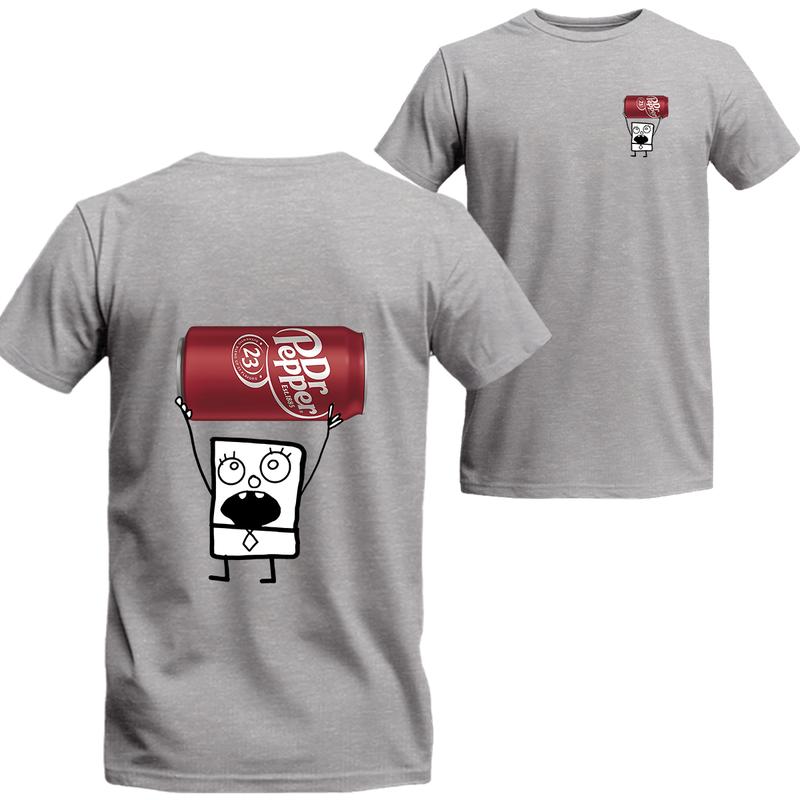 Doodlebob Dr.Pepper Unisex Graphic Soda T-shirt, clothes seasons, Dr.Pepper Short Sleeve Tee, Unisex Shirt, Menswear Top, beer shirt, drinking shirt