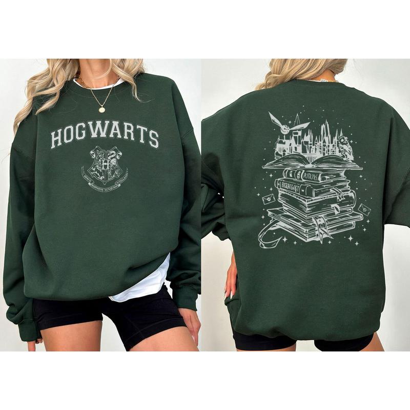 Hogwarts Sweatshirt, Magical Wizard Castle Book Sweatshirt, Bookish Reader, Magic World Shirt, Hogwarts House Sweatshirt, Harry Potter Wizard Shirt, H