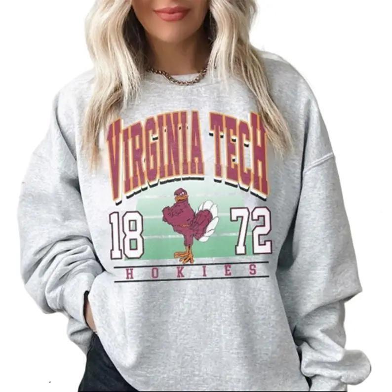 Vintage 90's Virginia Tech Hokies NCAA 1872 Unisex t-shirt, sweatshirt, hoodie Cotton Womenswear