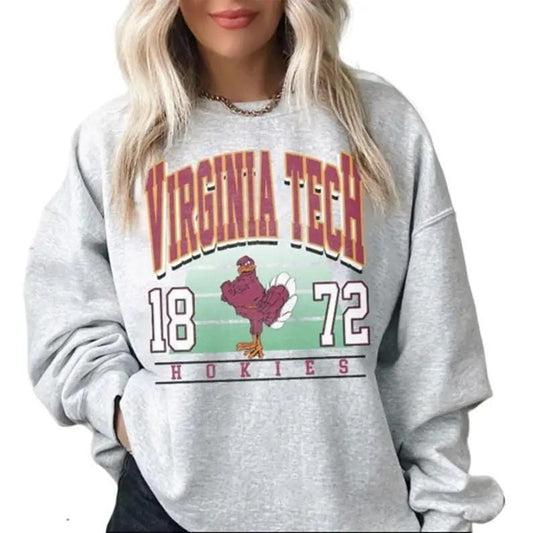 Vintage 90's Virginia Tech Hokies NCAA 1872 Unisex t-shirt, sweatshirt, hoodie Cotton Womenswear