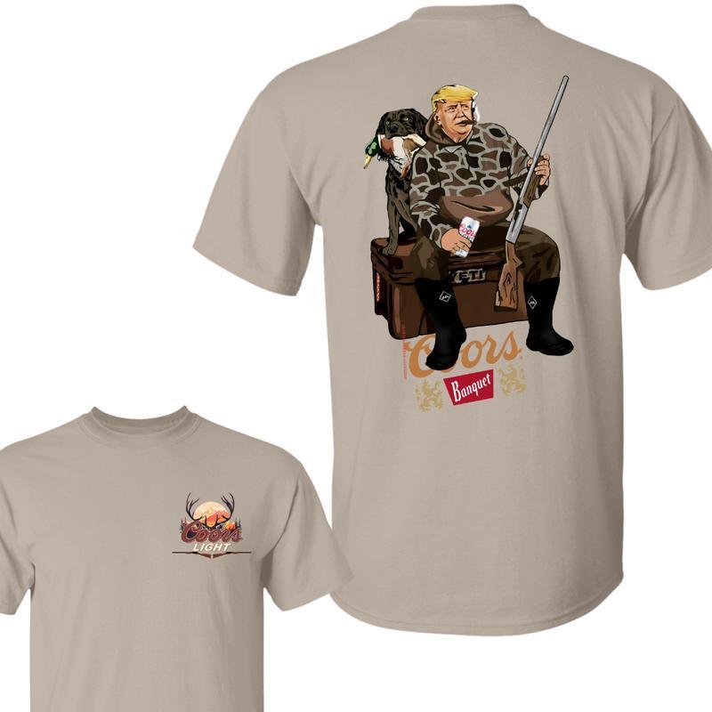 Hunter Trumpp With Coors Light Beer T-Shirt, Camo Hunter Trumpp, Hunting Dog Shirt, Hunting Season, Gift for Trumpp Supporter, Election 2024, Full Siz