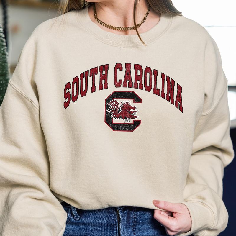 17. South Carolina Gamecocks NCAA Vintage Sweatshirt, University of South Carolina Fan Gear, Classic Casual Apparel