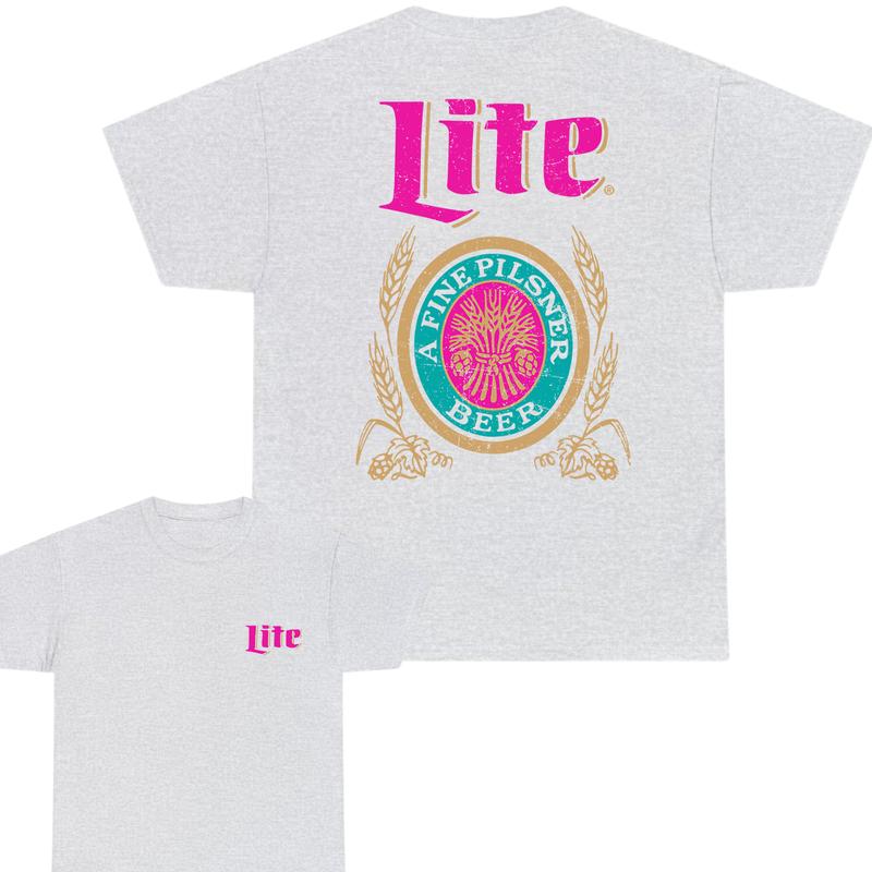 Miller Lite T-shirt, 2 Sides T-Shirt, Full Color, S to 3XL Sizes