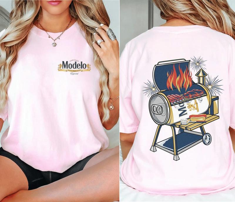 Cerveza Modelo Beer Shirt, Cerveza Modelo BBQ Shirt, Drinking Lovers Barbecue Dad Shirt, Grill Beer Dad Shirt