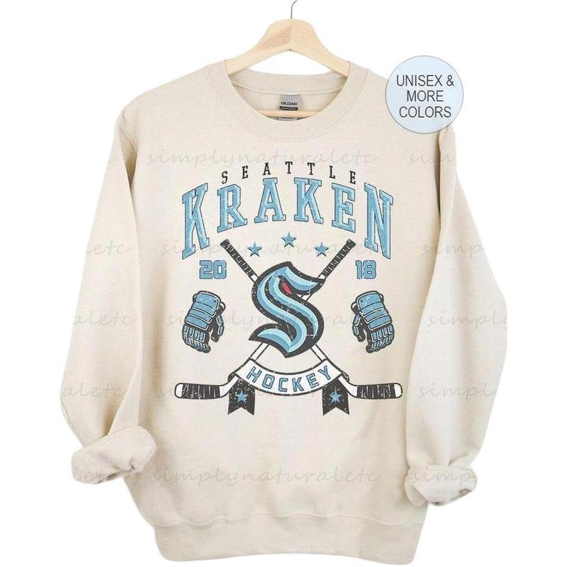 Seattle Sweatshirt Crewneck, Vintage Kraken shirt, Seattle Hockeys' Fan shirt, Hockeys' Tee, Kraken Sweatshirt