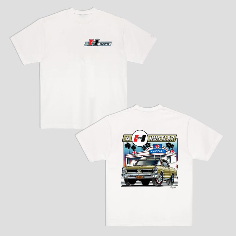 Vintage Vibe 2 Sides GTO Hurst Hustler Obs T-Shirt Men's Cotton Tee Old School Tee Gift for Him Classic Car Casual Menswear