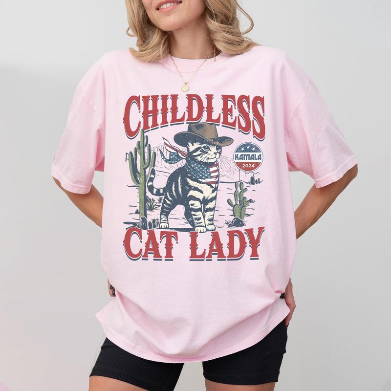 Vintage Childless Cat Lady Cowboy ShirtsSweatshirtHoodie
