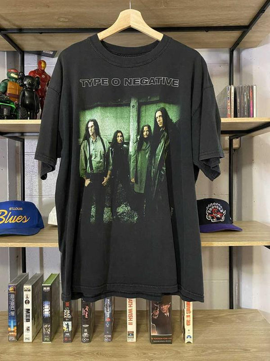 Vintage 1999 Type O Negative Skeleton Crew Basic Black Unisex Short Sleeve T Shirt, Type O Negative 90S rock tour shirt, music vintage tour, tour band
