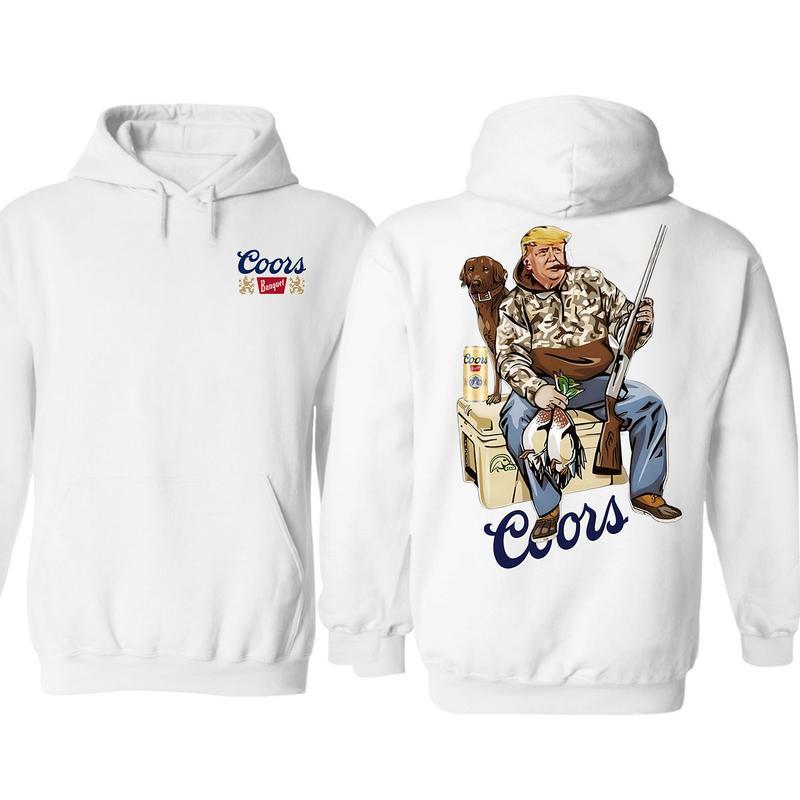Hunter Trump With Coors Banquet Beer Double Sided Hoodie, Crewneck Sweatshirt And T-shirt, For Men And Women