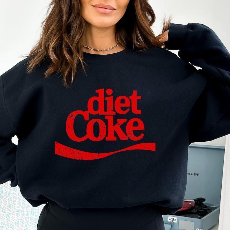 Vintage Diet Coke Sweatshirt, Coke Gifts, Addicts Soda lover shirt, C0ca Cola Crewneck, Present for Mom Unisex Gilden Sweater Cotton Long Sleeve Women