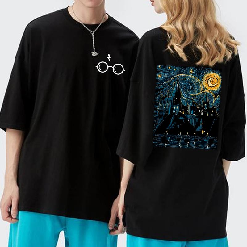 HP Hogwarts Starry Night Sweatshirt Hoodie Shirt, gift for fan Cotton Fit