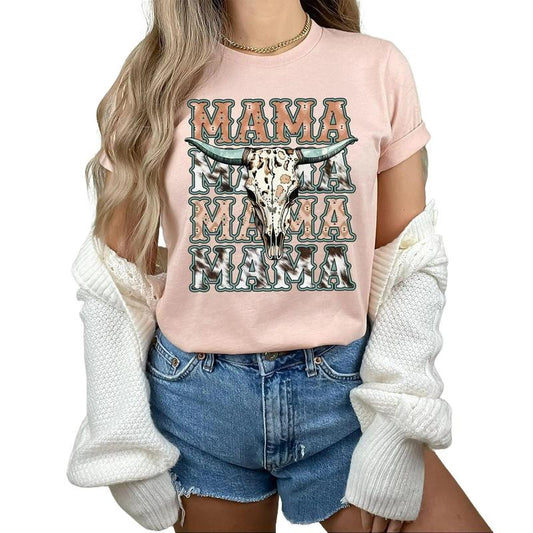 Mom's Country Shirt - Western Mama Shirt - Unisex Heavy Cotton Tee - Fabric, Menswear Top Casual