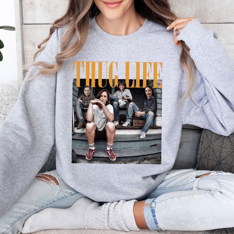Thug LifÐµ Funny T-Shirts, KamalÐ° Ruth AOC MichellÐµ Thug Life Shirts