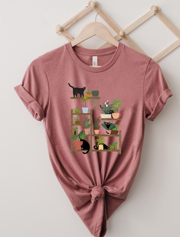 Cats and Plants Shirt, Plant Lady, Plant Lover, Gardener Sweatshirt, Shirts For Cat Lover, Succulent Plants Hoodie, Plant Lover Gift Shirt, Cat Tee, A