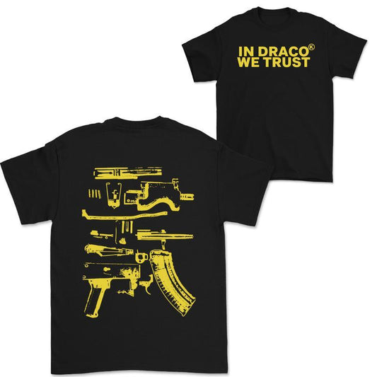 In Draco We Trust Double Sided Tee, White Color and Black Color Unisex T-Shirt, unisex tshirt