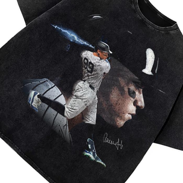 Aaron Judge New York Custom Comic Style Baseball Custom Graphic T-Shirt Crewneck Cotton Menswear Top