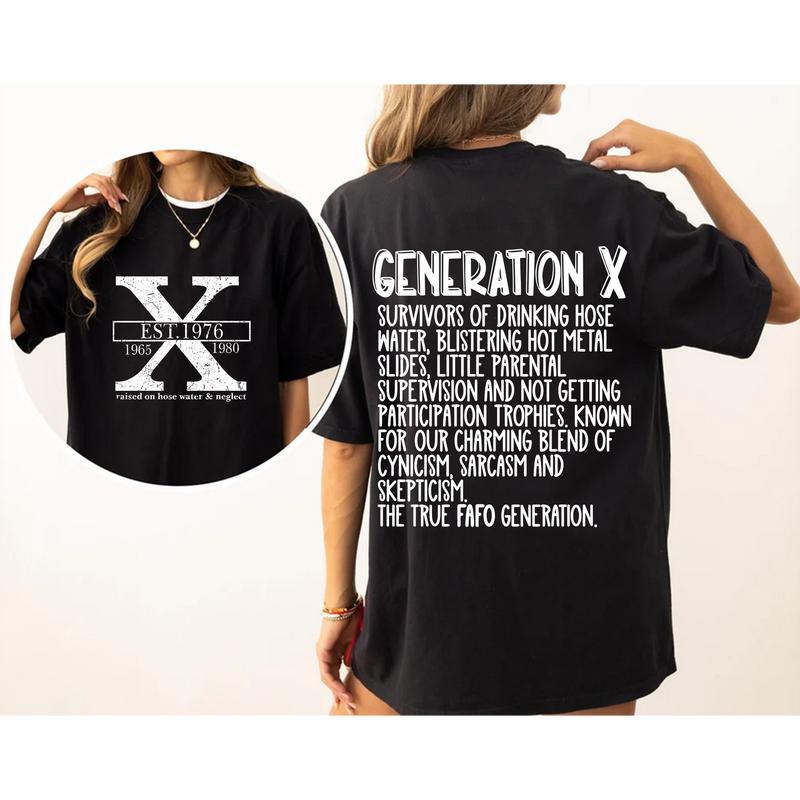 Custom Year Generation X Memories 2 Side T-shirt, Gen X 1965-1980 Shirt V8