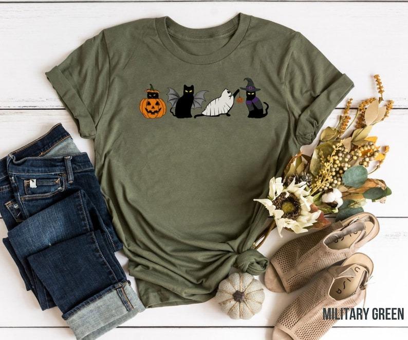 Cat halloween sweatshirt, ghost cat shirt, Halloween Sweater, Halloween Cat Shirt, Cat Lover Shirt, Black Cat Shirt, Spooky Season