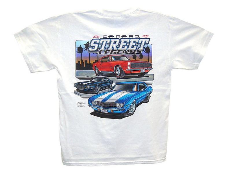 Camaro Street Legends White T-Shirt Chevrolet Chevy 1967 1968 1969 1970 RS SS Z28