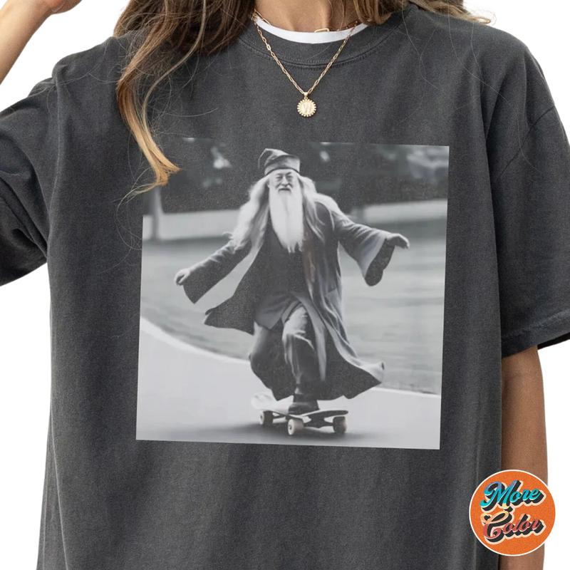 Skateboarding Professor HP Shirt, Cotton Unisex T-shirt, Crew Neck, Size S- 4xl, Menswear Top, Womenswear Top Underwear Streetwear
