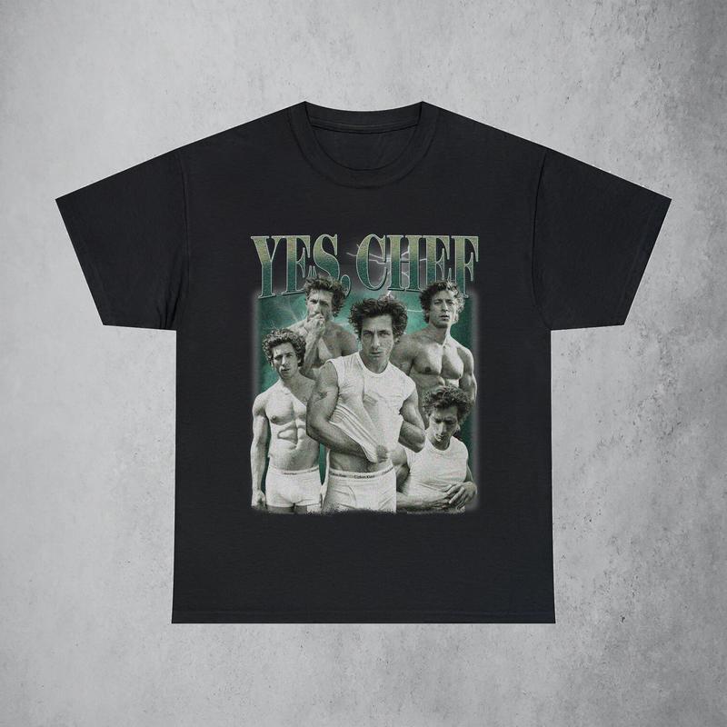 Jeremy Allen White Yes Chef The Bear Retro 90s. Cotton Vintage Carmy Berzatto T-Shirt Sweatshirt Hoodie Unisex Casual Fit