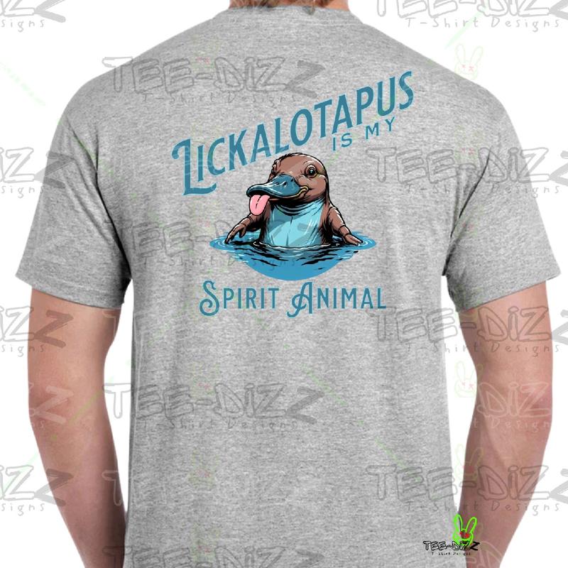 Lickalotapus is my Spirit Animal Men's funny T-shirt Crewneck Menswear