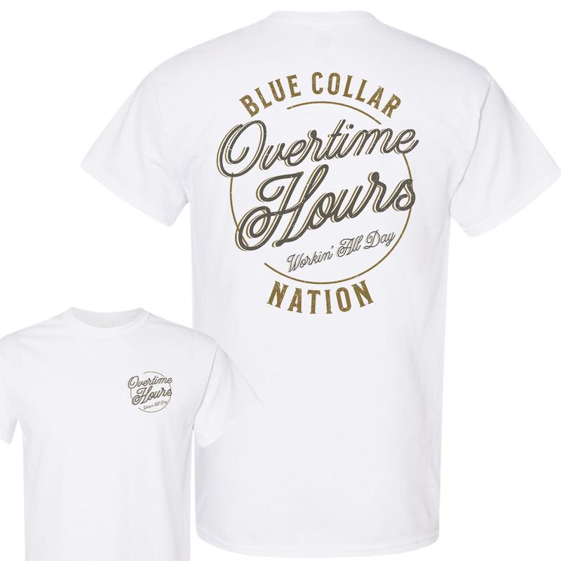 Blue Collar 2 Sided T-Shirt, Blue Collar Gifts, Lineman Shirt, Trucker Shirt, Full Color, For Men