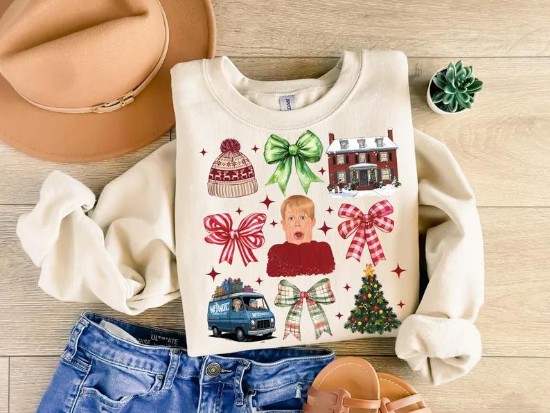 Christmas Comedy Movies Kid Alone Sweatshirt, The Boys of Winter Christmas Sweatshirt, 90’s Christmas Sweatshirt