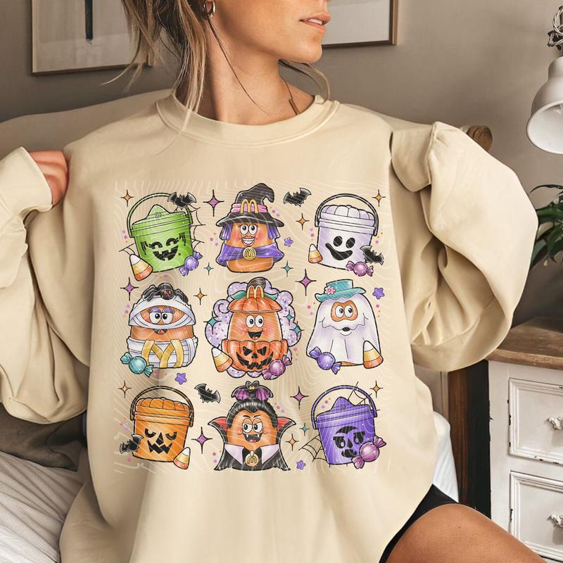 Halloween Chicken Nuggets Sweatshirt, 90s Retro Halloween Shirt, Spooky Nugget Crewneck