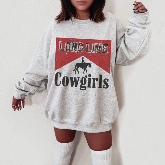 Long Live Cowgirls Sweatshirt, Vintage Western Aesthetic Shirt, Western Clothes, Country Festival Sweatshirt, Country Concert Outfit Womenswear Sweate