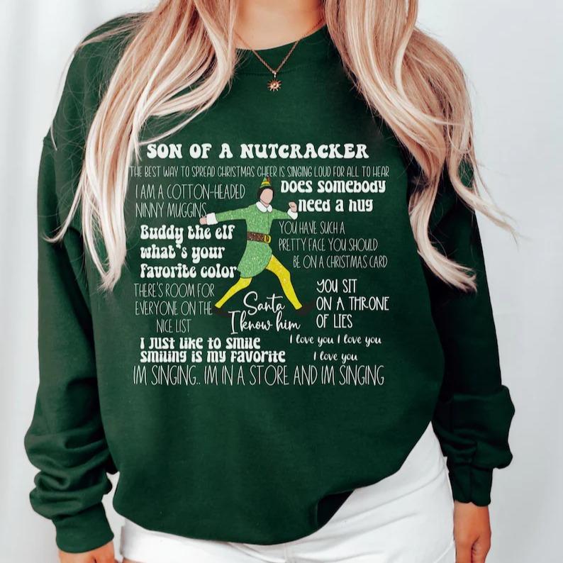 Christmas elf sweatshirt, elf sweatshirt, plus size Christmas, 2023 happy Christmas