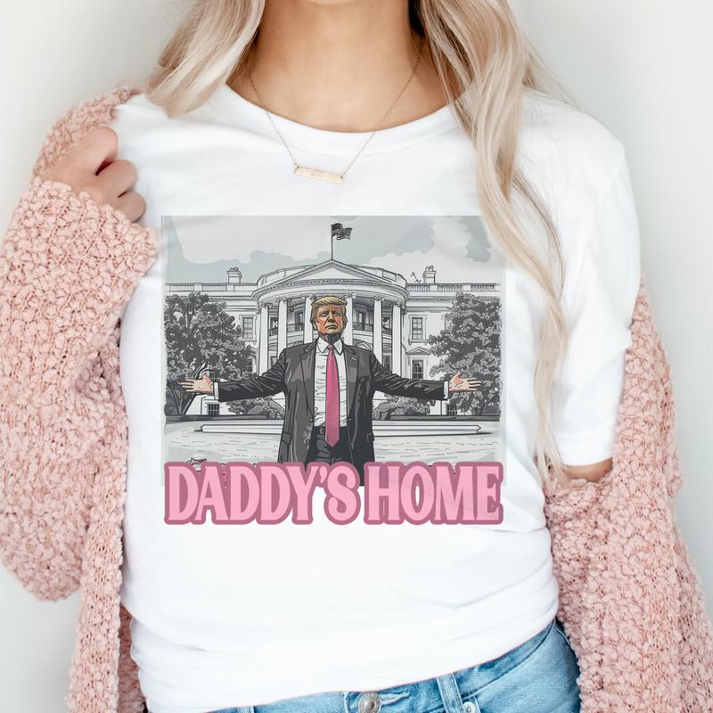 Trump Election Tees President Daddy's Home Thug Life Tshirts Political USA T-Shirts MAGA Tees Pink Policial Tops Womens Election Tees Presidential Tru
