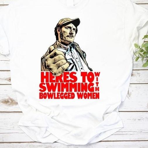 Quint Trending Quote Jaws Unisex Vintage T-Shirt Cotton Fabric