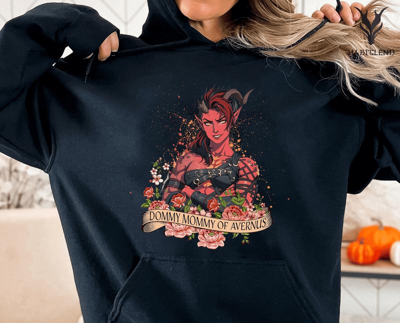 Karlach Dommy Mommy Of Avernus Boho Tshirt, Baldur's Gate 3 Merch Shirt, Video Games Tee, Gift For Video Game Streamers, Sweatshirt, Hoodie For Men, W