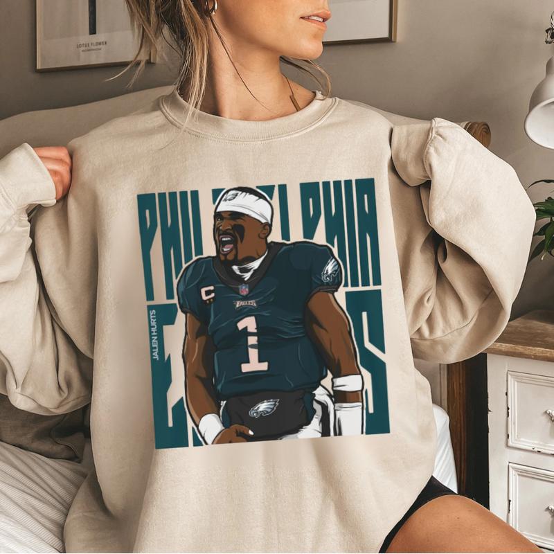 Jalen Hurts Sweatshirt, design illustration Sweatshirt, philadelphia Sweatshirt, gift for him, gift for father