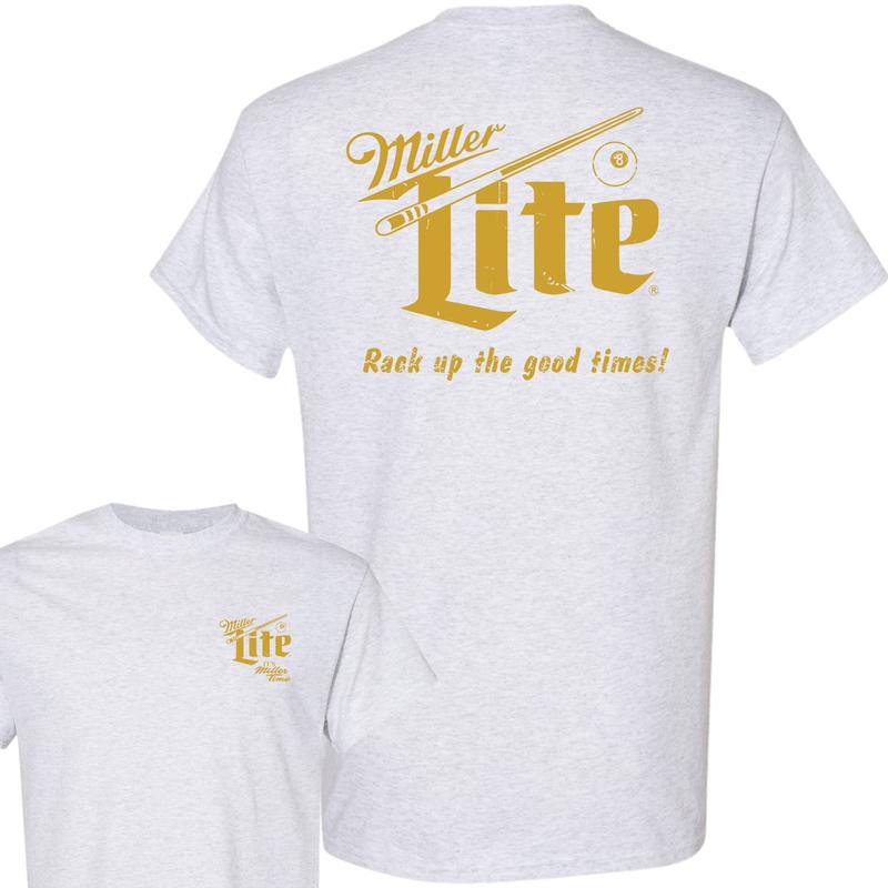 Miller Lite Rack Up T-Shirt, 2 Side T-Shirt, Streetwear Essentials,Full Color T-Shirt, For Men, For Women