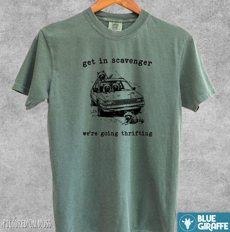 Get in Scavenger Thrifting T-Shirt, Vintage Raccoon Graphic Tee