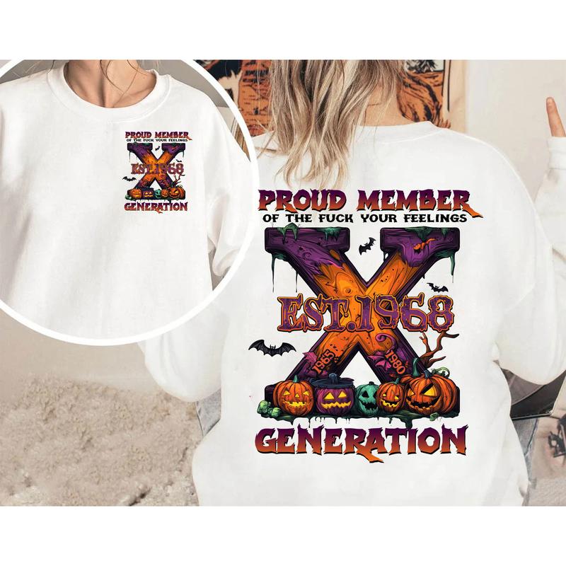 Custom Est.Year 1965-1980 GenX 2 Side Halloween Shirt, GenX T-shirt, Proud Member The Generation X Shirt