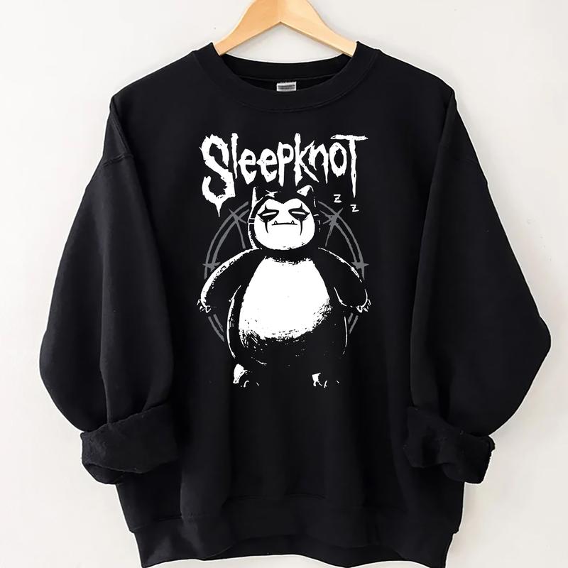 Pocket Monsters Anime T-shirt Sweatshirt Hoodie, Snorlax Sleepknot Graphic Tee, Anime & Manga Gifts, Snorlax Sweatshirt, Anime Sweater, Pokemon Shirt