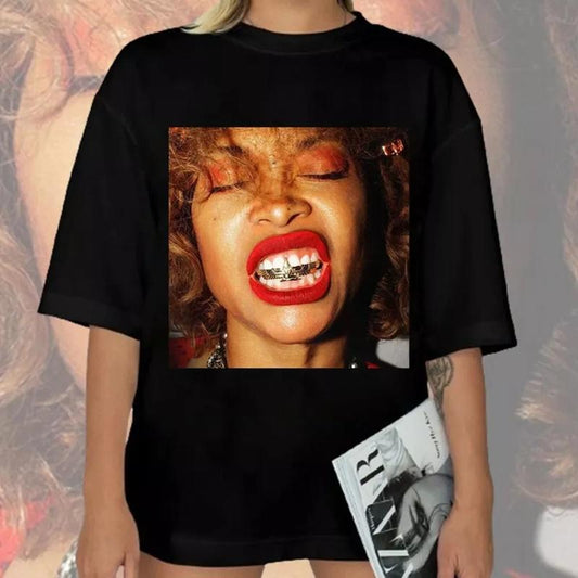 Erykah badu unisex Shirt Cotton Men Women T-Shirt Crewneck Top Crewneck Top Crewneck Top Crewneck Top