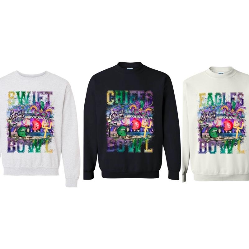 Football Bowl game day Casual Cotton Crew Neck Tshirt hoodie