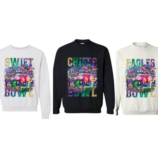 Football Bowl game day Casual Cotton Crew Neck Tshirt hoodie