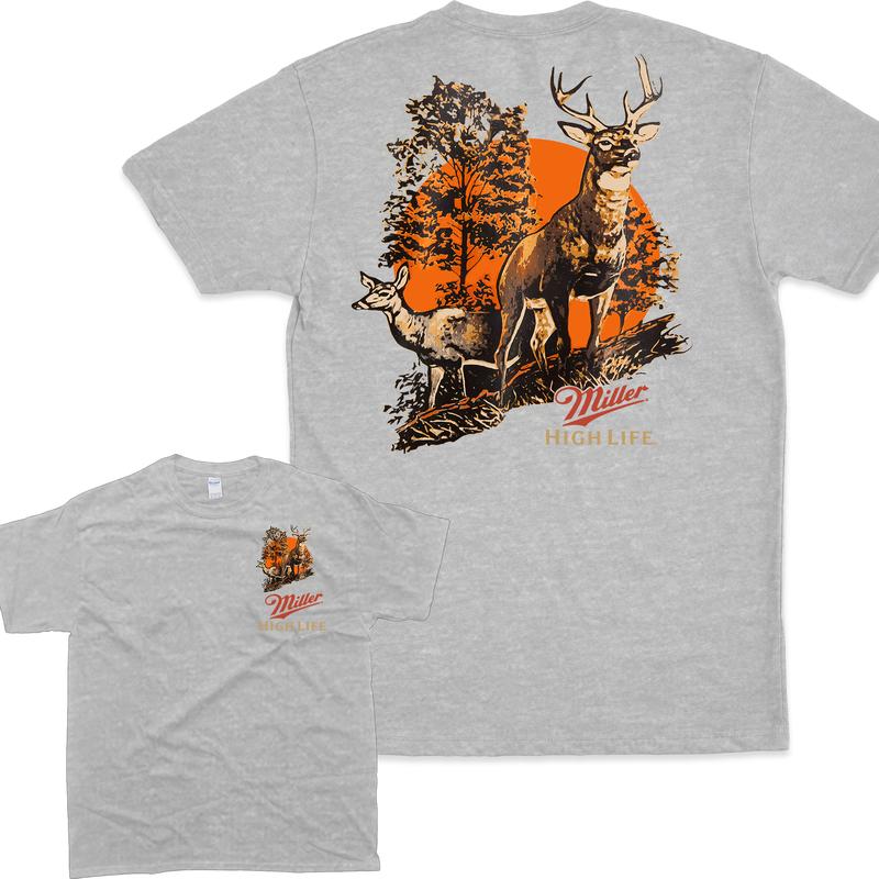 Miller High Life Deer T-shirt, Hungting T-Shirt, Full Color T-Shirt, For Men, For Women